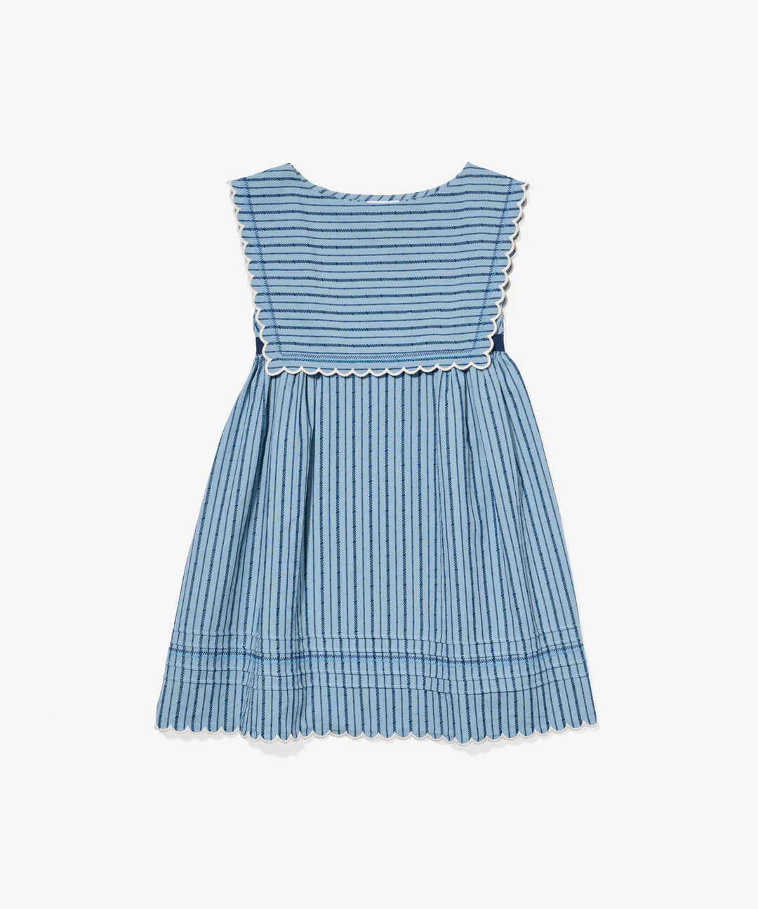 Clairette Dress, Navy Ladder Stripe
