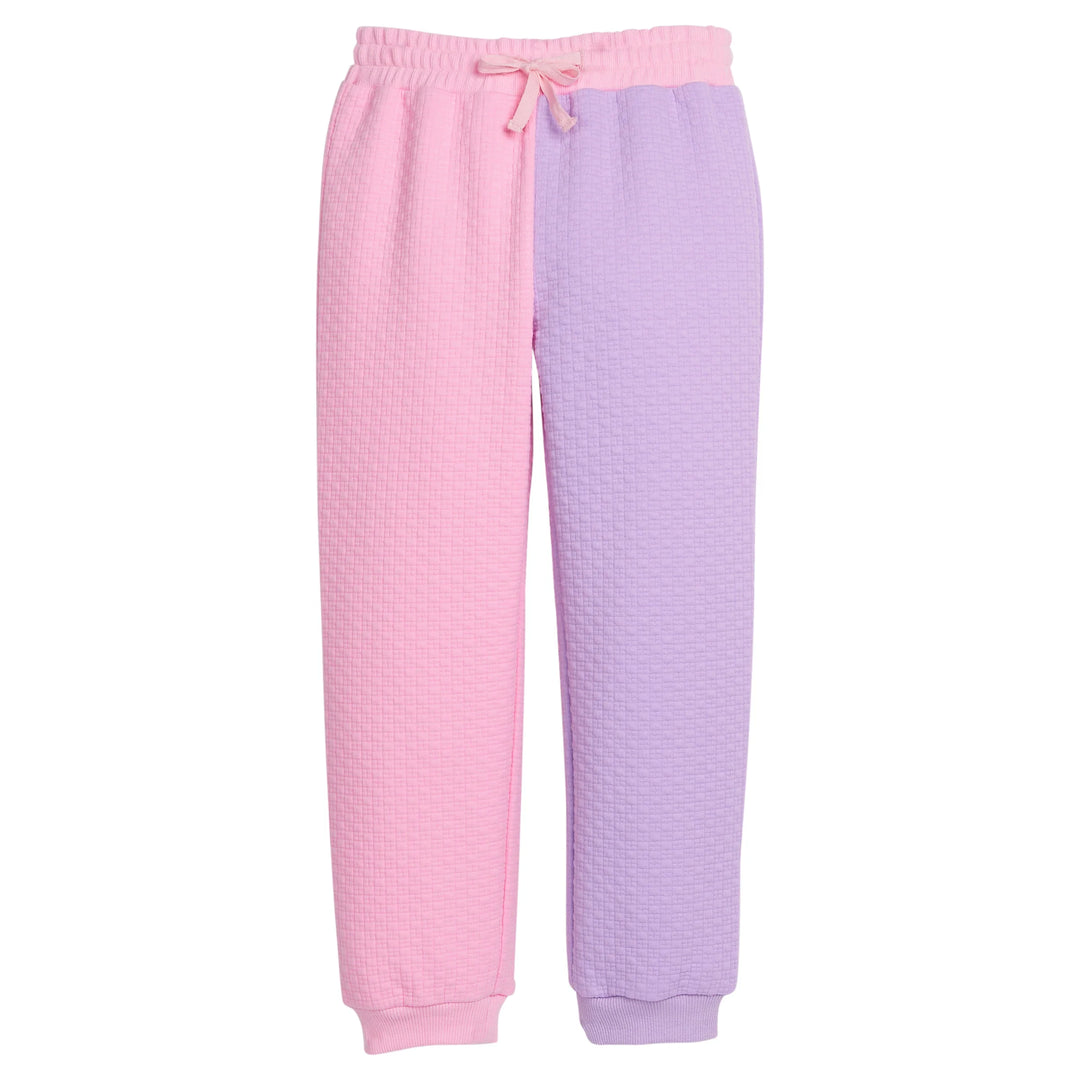 Color Block Jogger & Pullover Set - Pink/Lilac