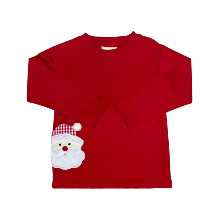 Red Knit Santa's Play Tee and Checkered Pants Set
