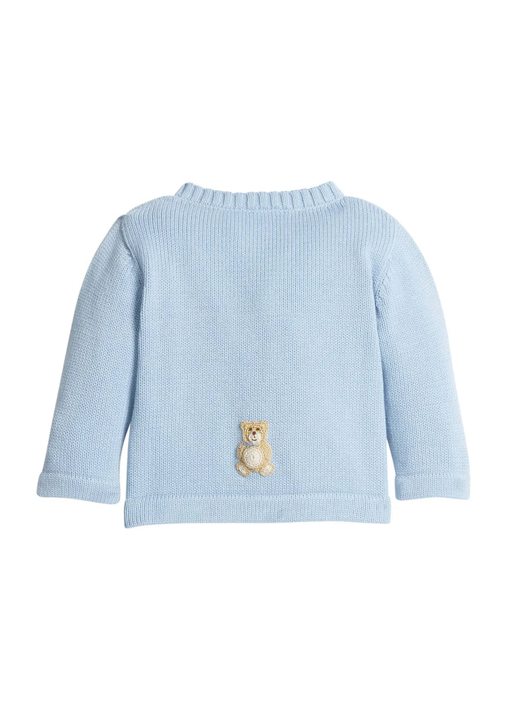 Crochet Cardigan - Blue Teddy Bear