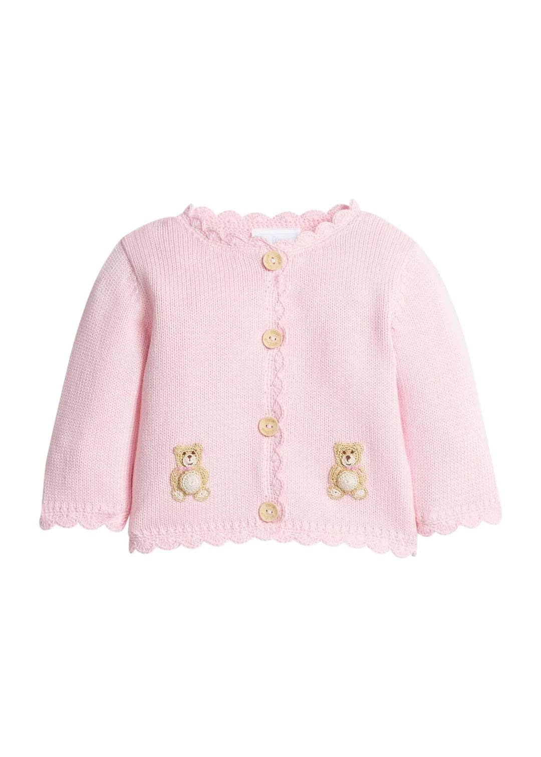 Crochet Cardigan - Pink Teddy Bear