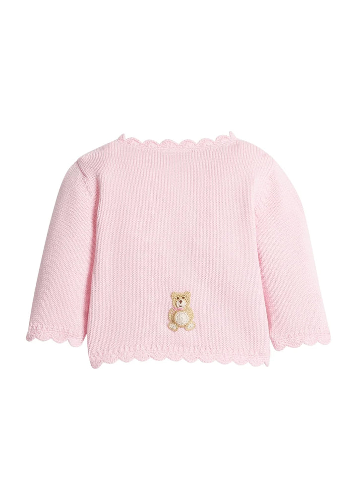 Crochet Cardigan - Pink Teddy Bear