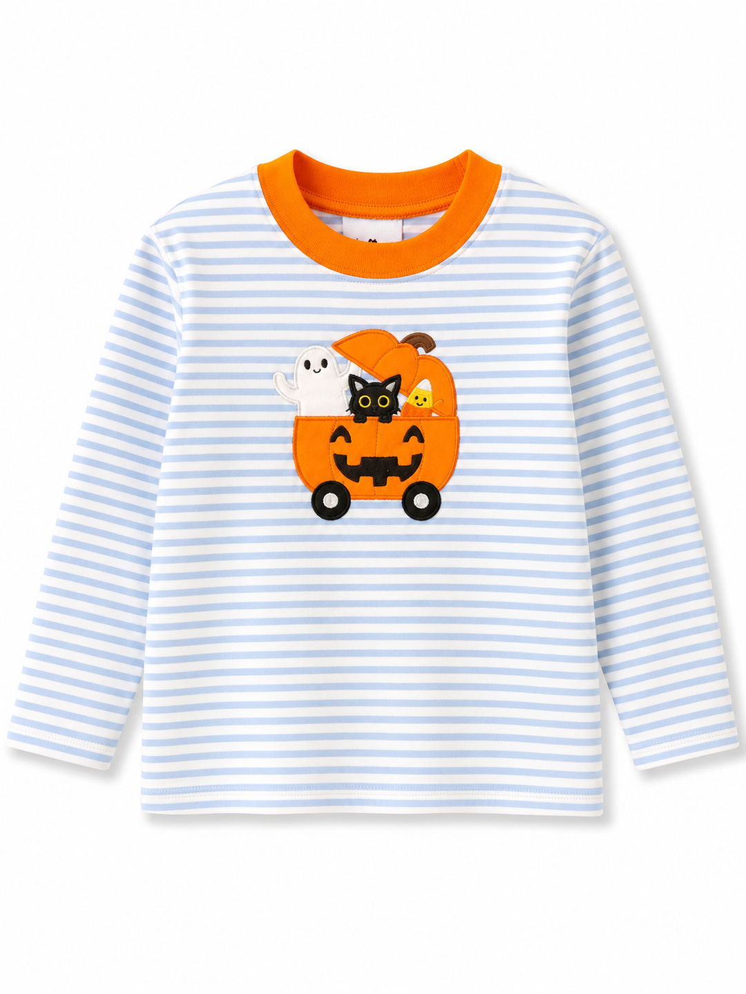 Blue Stripe Pumpkin Car Long Sleeve