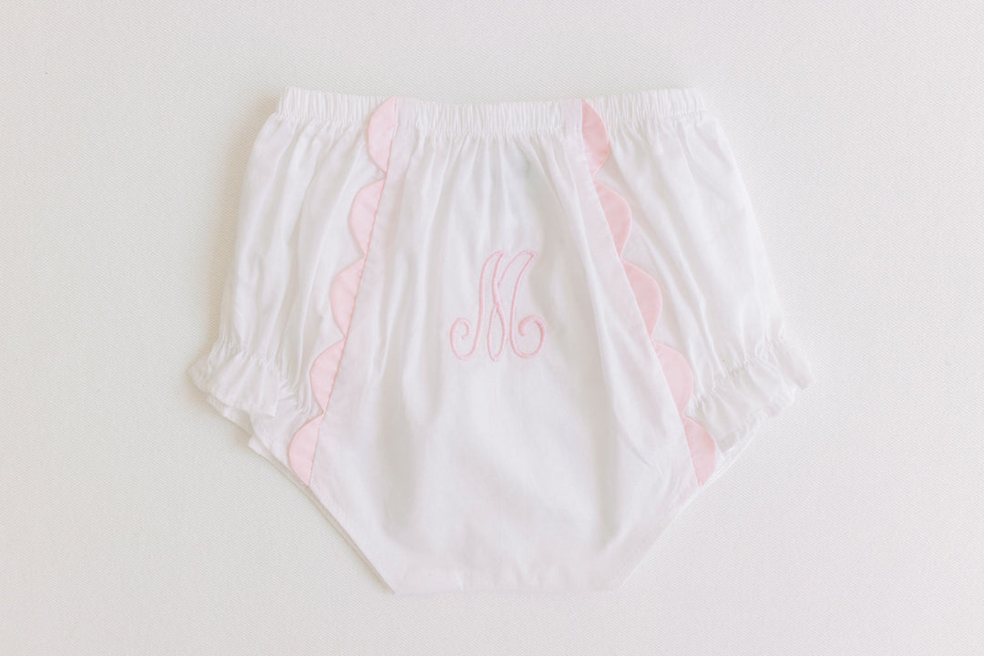 Diaper Cover Pink Scallops