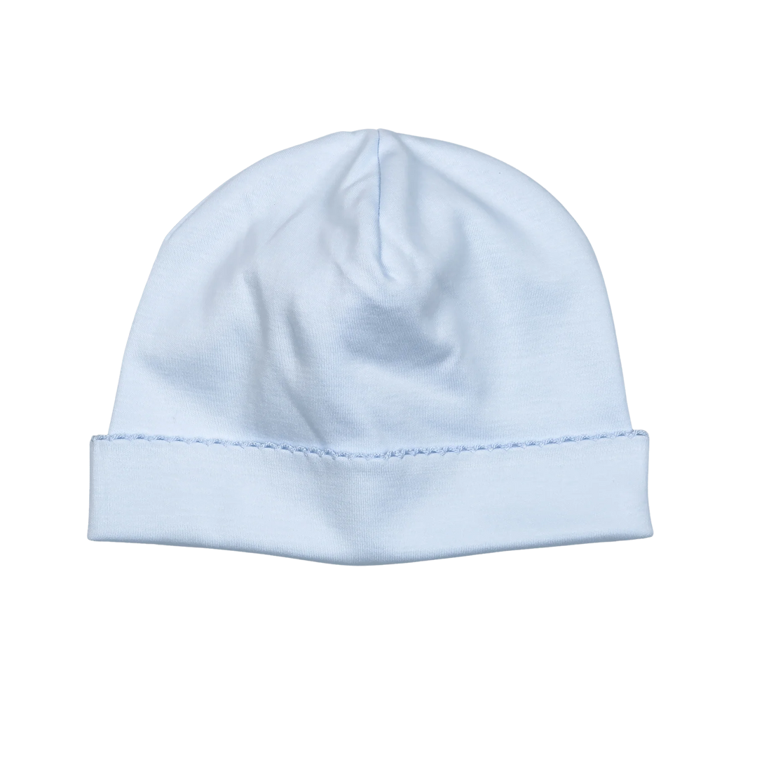 BBP-015 Blue Beanie Blue Picot Trim