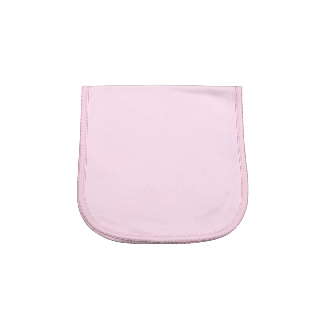 PPP-018 Pink Burping Pad Pink Picot Trim
