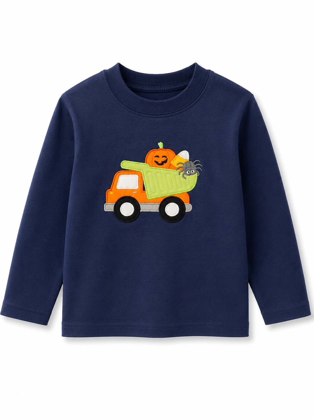 Navy Dumptruck w/ Pumpkin Long Sleeve