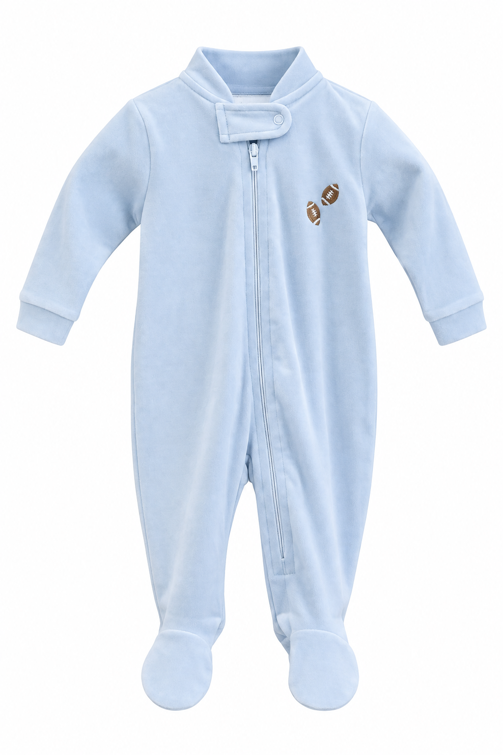 First Touchdown Footie Light Blue