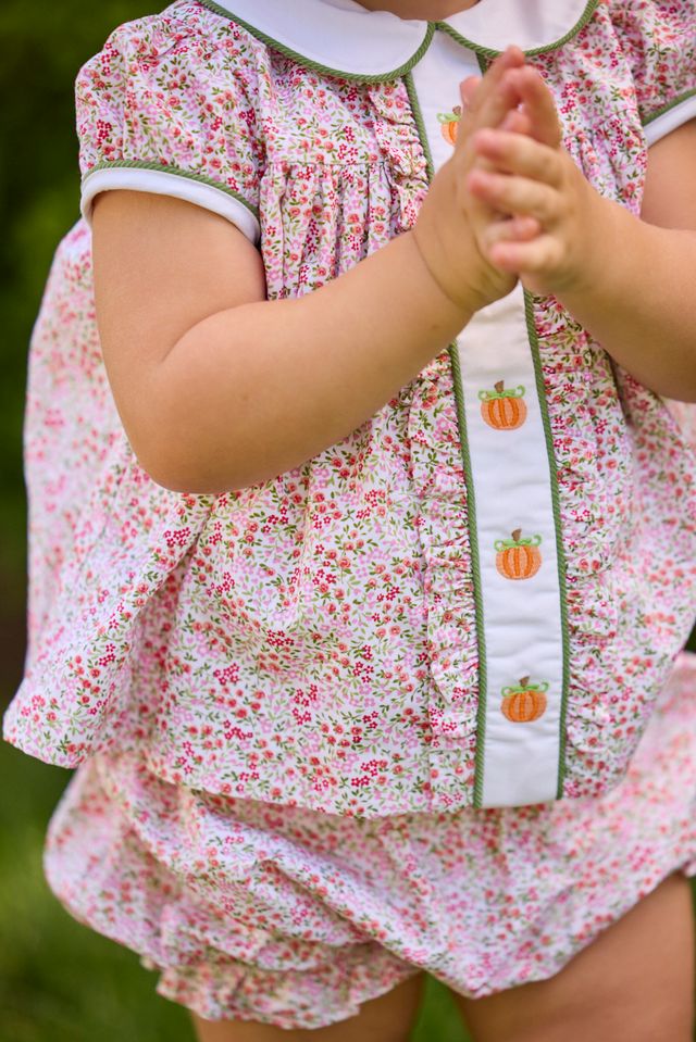 Ruffled Sally Bloomer Set- Pumpkins