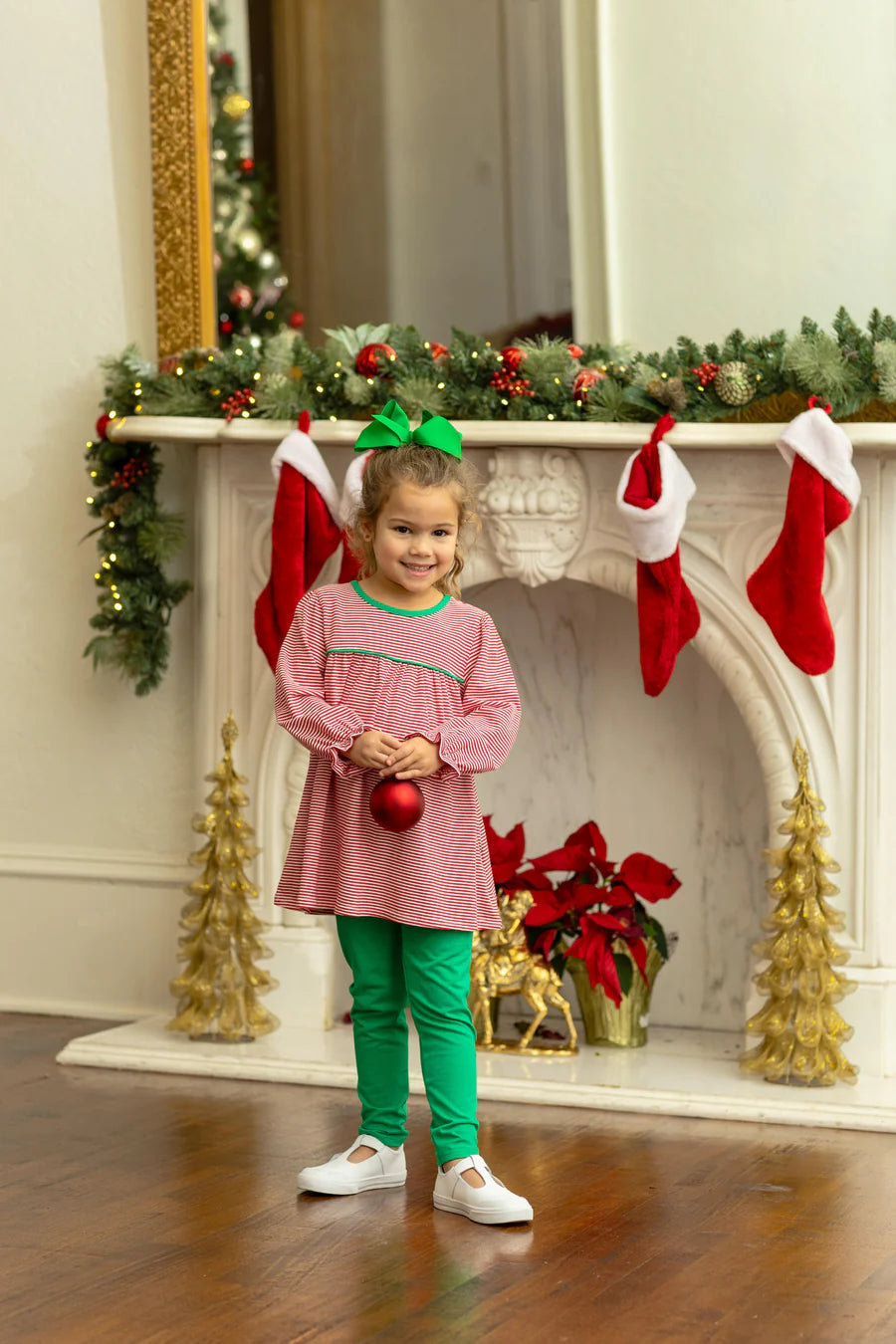 Ellie Pants Set Red/Green Stripe