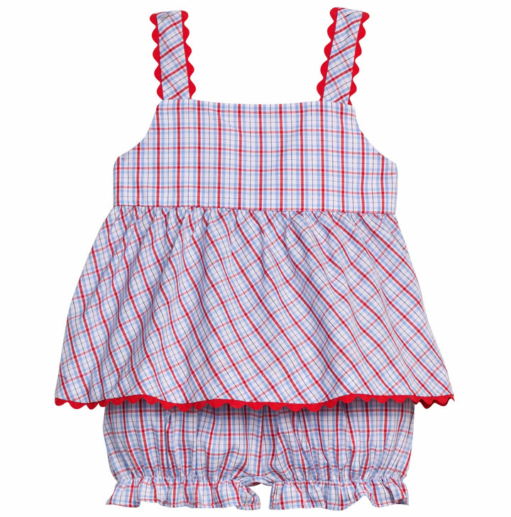 Evie Bloomer Set - Patriotic Plaid