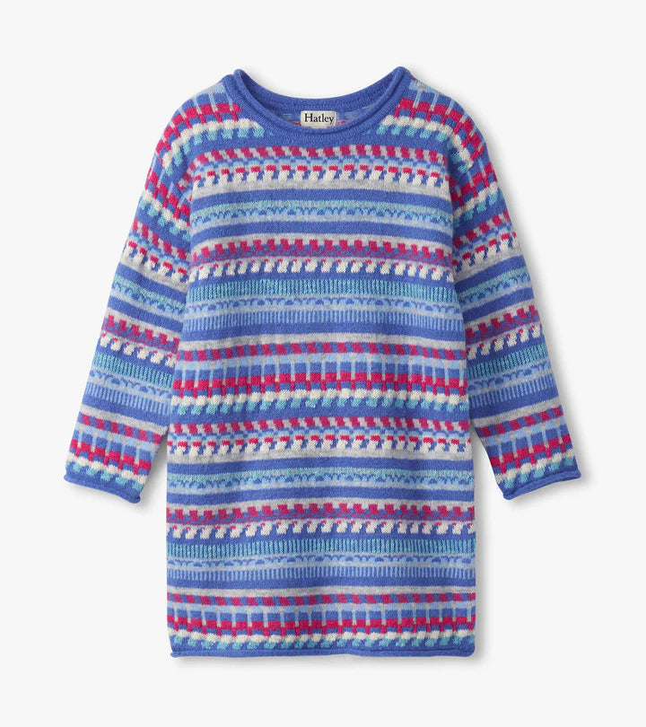 Blueberry Stripe Sweater Dress