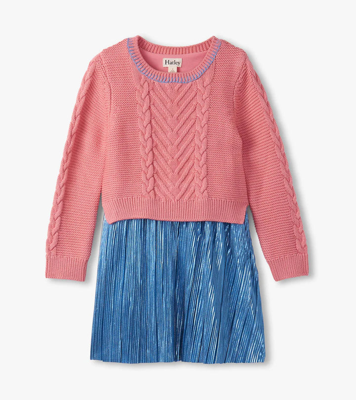 Flamingo Pink Mix Media Dress
