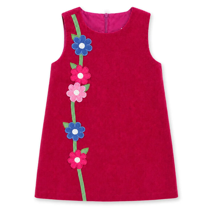 Corduroy Jumper w/ Flower Set