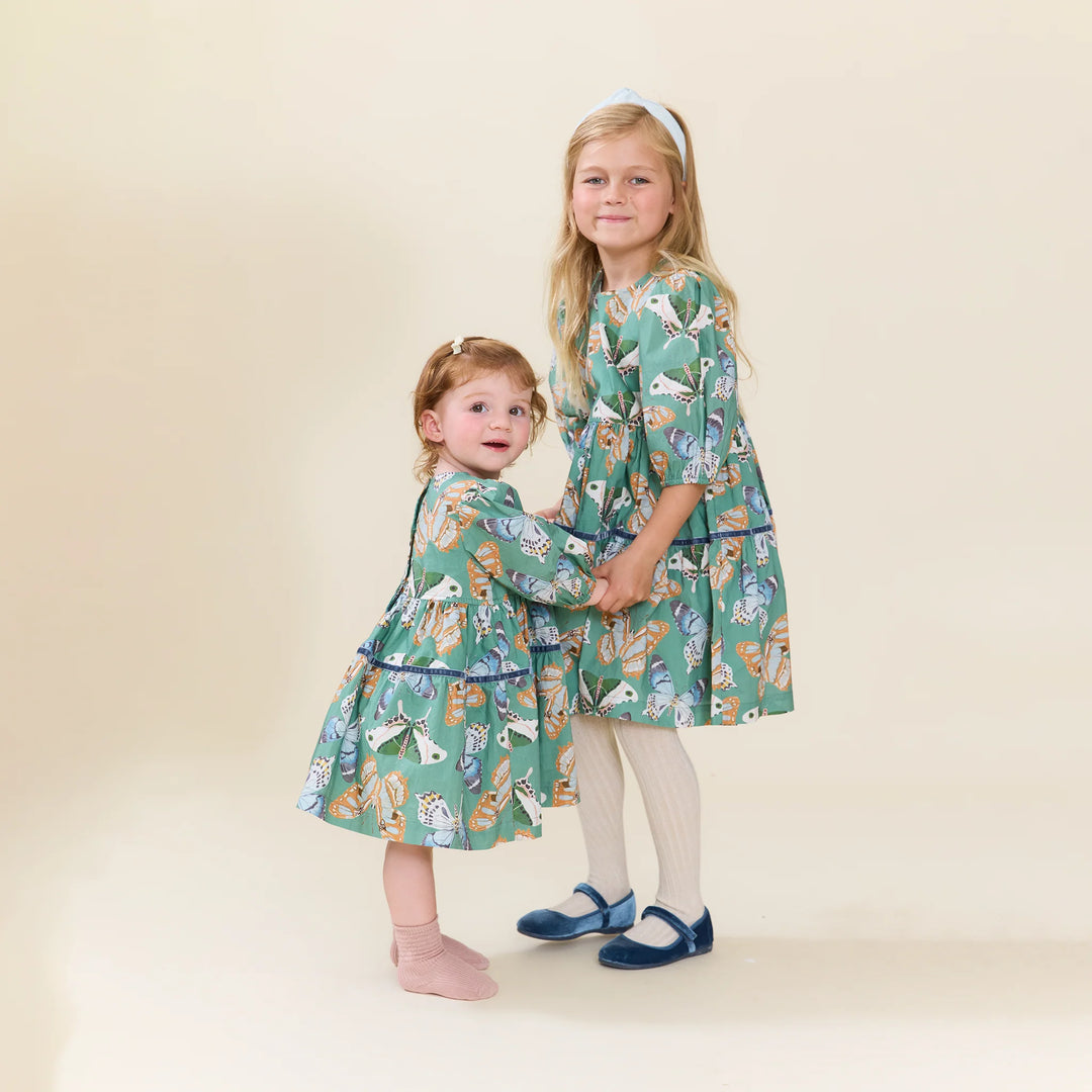 Maribelle Dress Set Green Butterflies