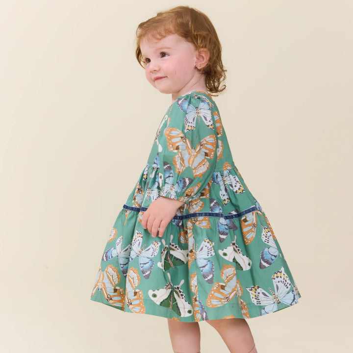 Maribelle Dress Set Green Butterflies