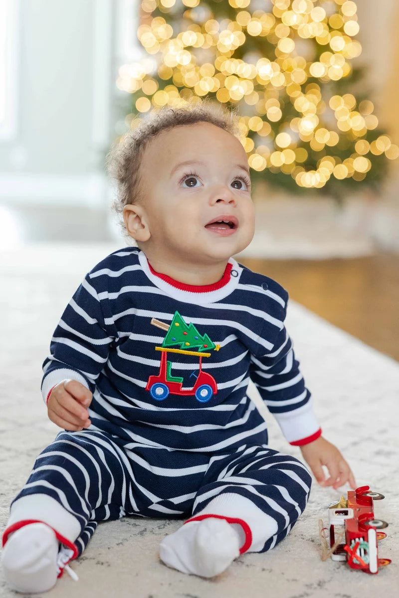Stripe Knit Longall - Golf Cart & Christmas Tree