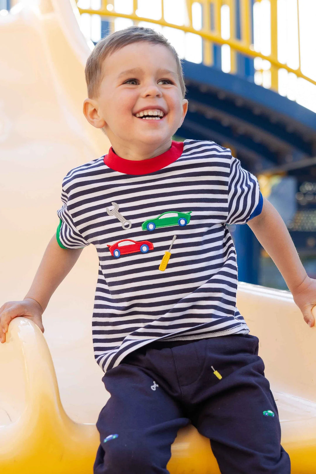 Stripe Knit Tshirt- Cars & Tools