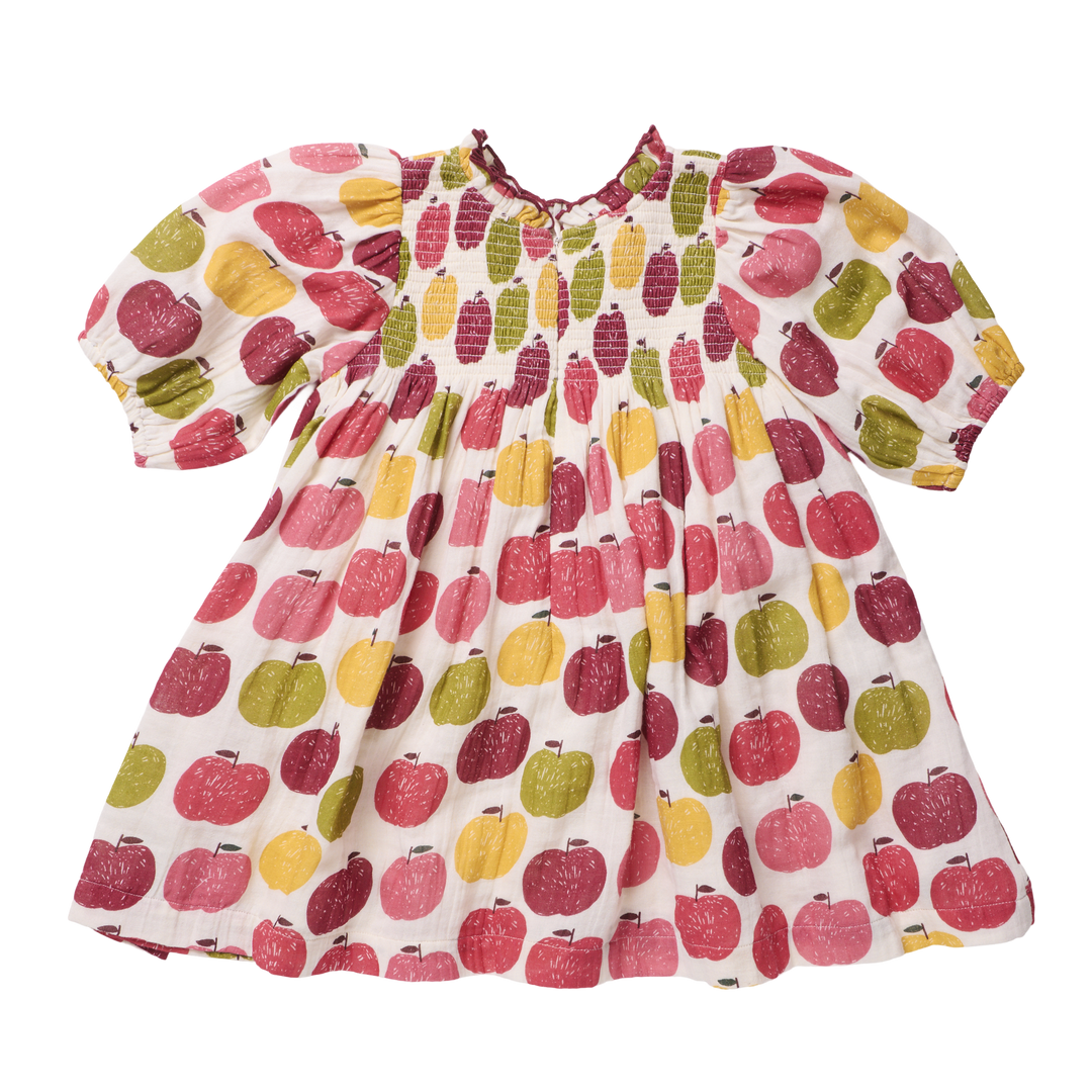 Puff Sleeve Stevie- Pink Delicious Apples