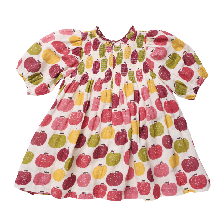 Puff Sleeve Stevie- Pink Delicious Apples