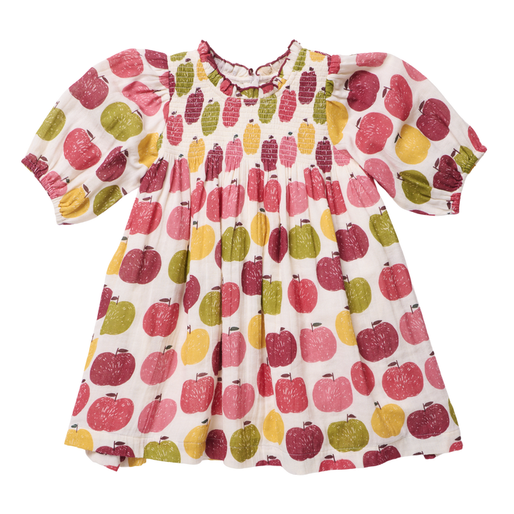 Puff Sleeve Stevie- Pink Delicious Apples