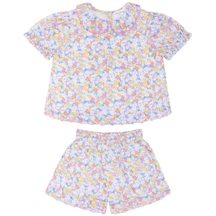 Jasmine Blossom Puff Sleeve Top and Short Set