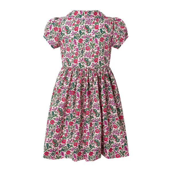 Pink Floral Button Front Dress