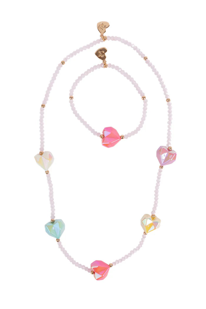 86188 Heart Geode Necklace & Bracelet Set