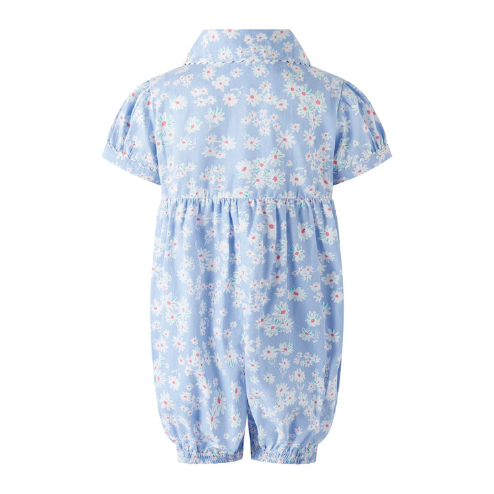 Daisy Blue Button Babysuit