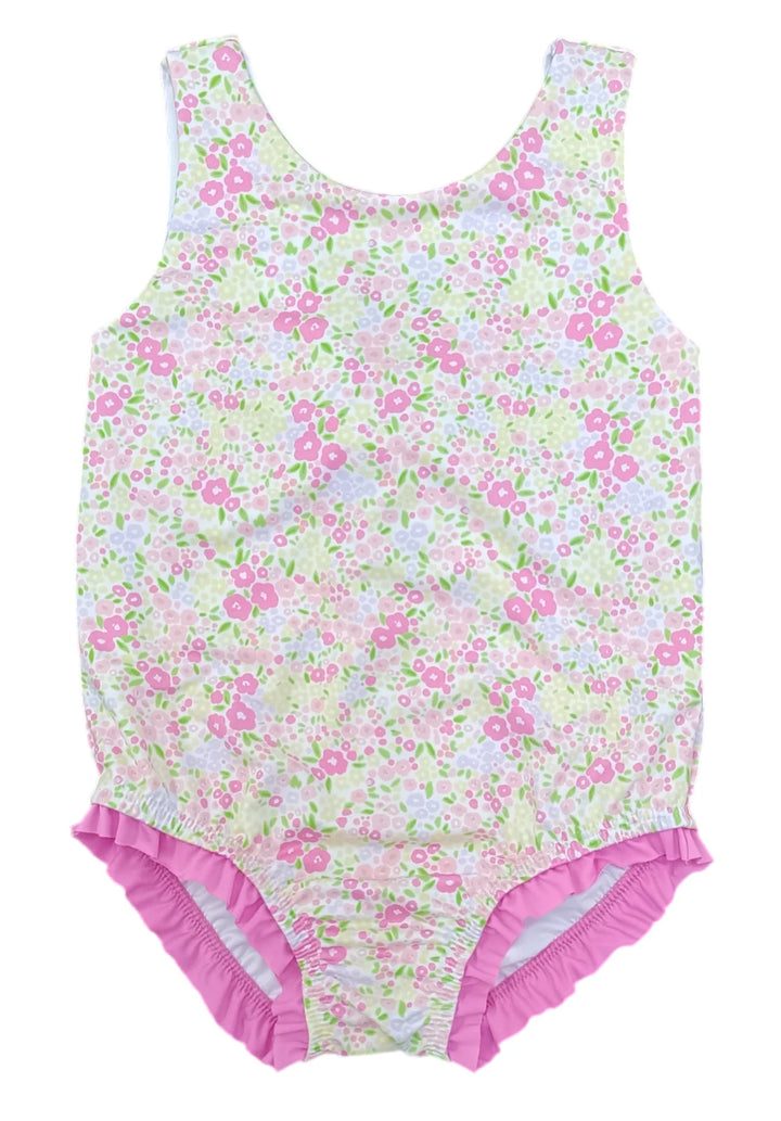One Piece Swim Fuchsia Floral