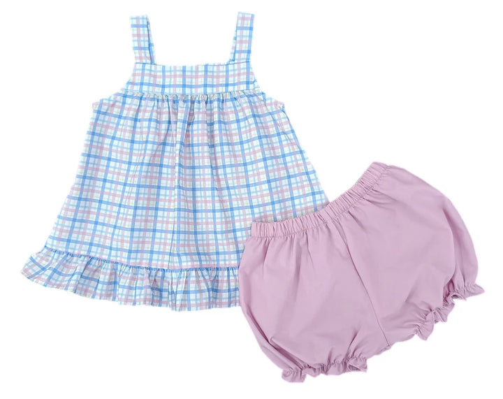 Pastel Plaid Bloomer Set