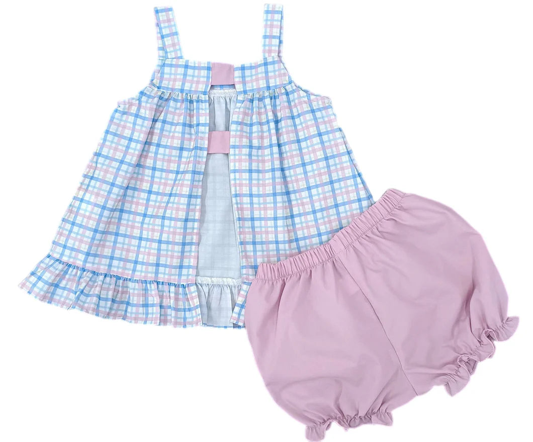 Pastel Plaid Bloomer Set
