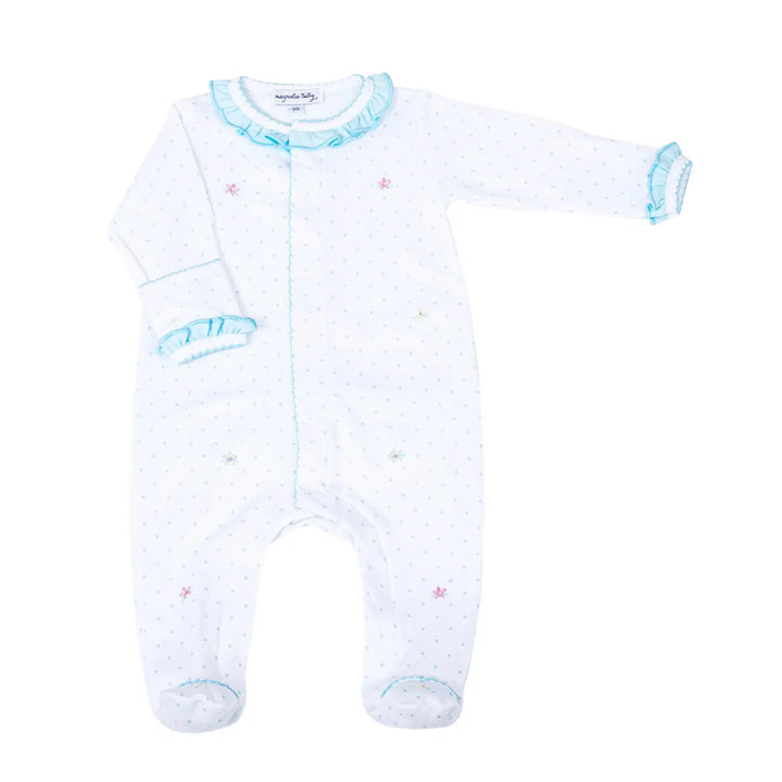 Adele's Classics Turquoise Scattered Ruffle Footie