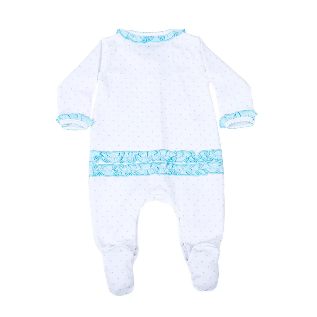 Adele's Classics Turquoise Scattered Ruffle Footie