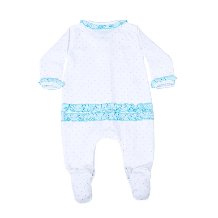 Adele's Classics Turquoise Scattered Ruffle Footie