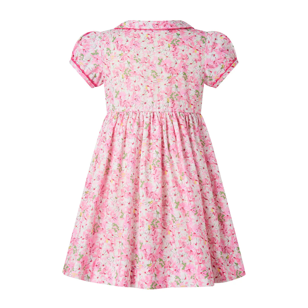 Pink Daisy Button Dress