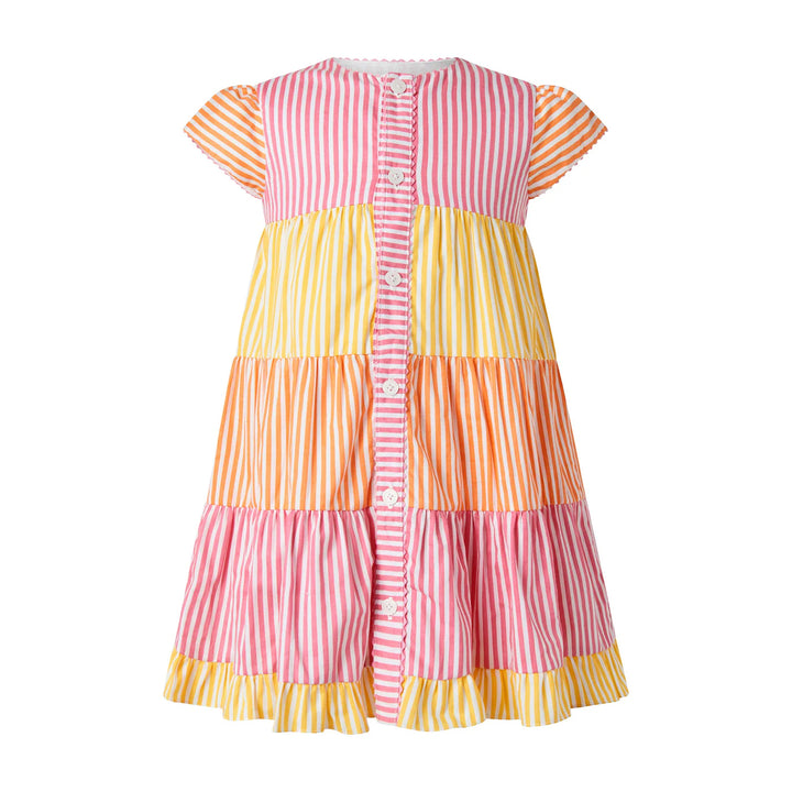 Stripe Tier Button Dress