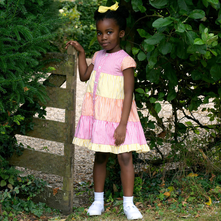 Stripe Tier Button Dress