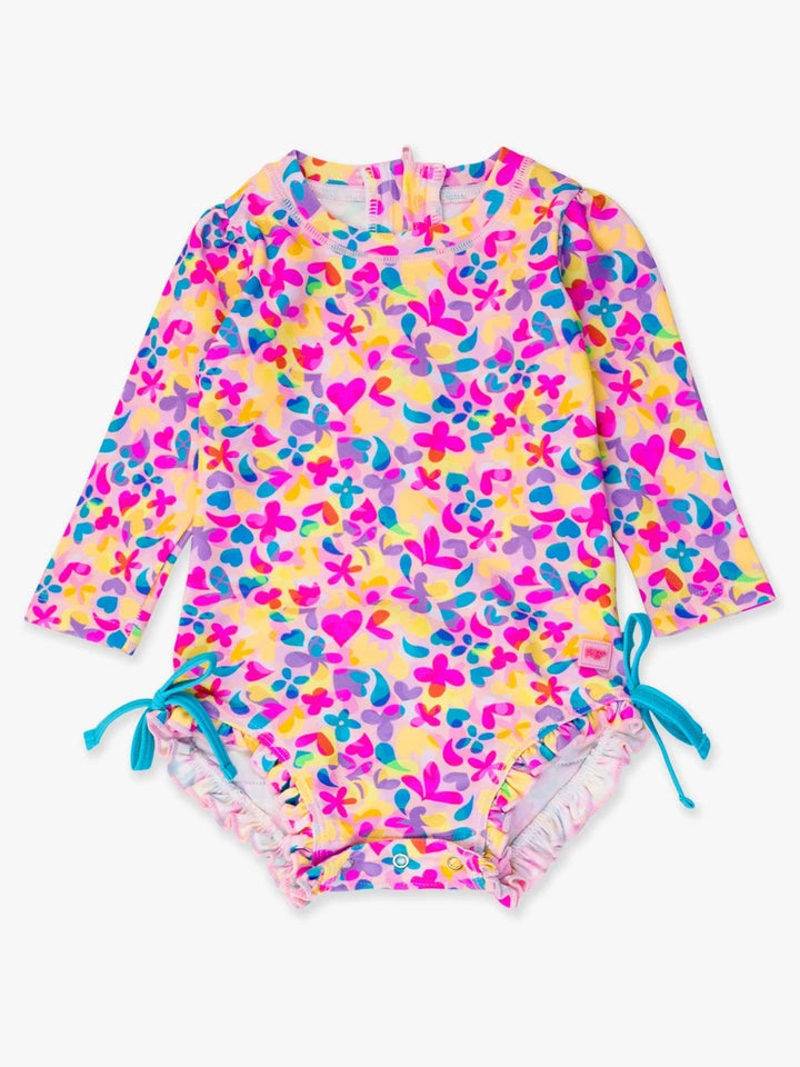 Vibrant Neon Long Sleeve One Piece Rash Guard