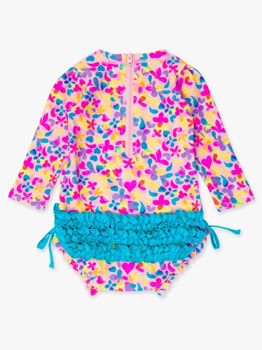 Vibrant Neon Long Sleeve One Piece Rash Guard