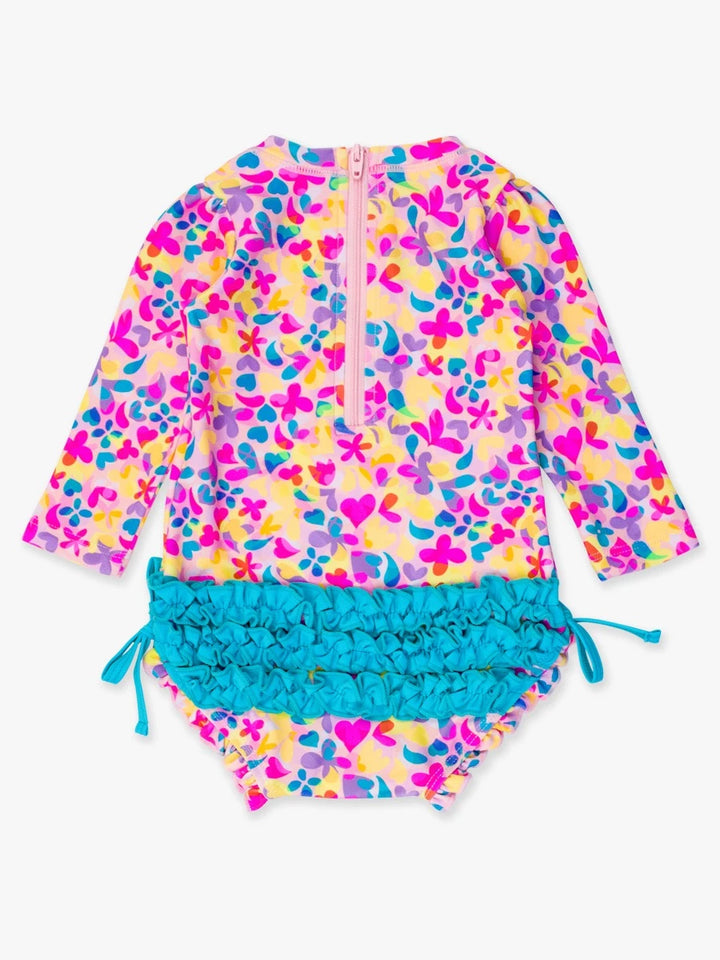 Vibrant Neon Long Sleeve One Piece Rash Guard