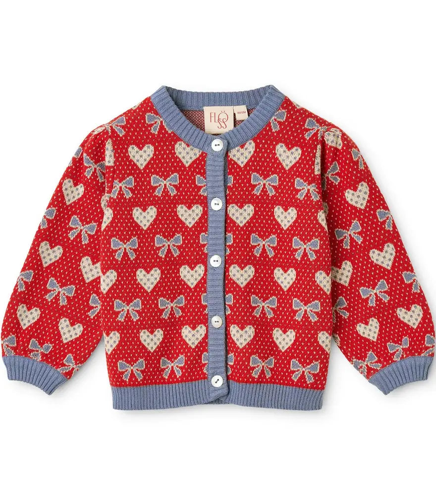 Josie Cardigan Poppy Red Bow