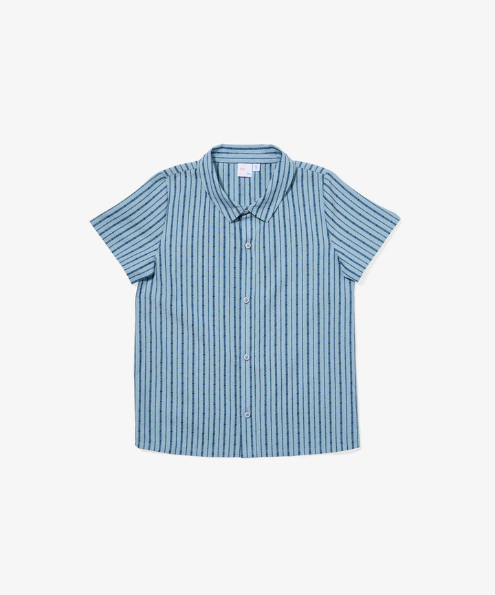 Jack Lee Shirt, Navy Ladder Stripe