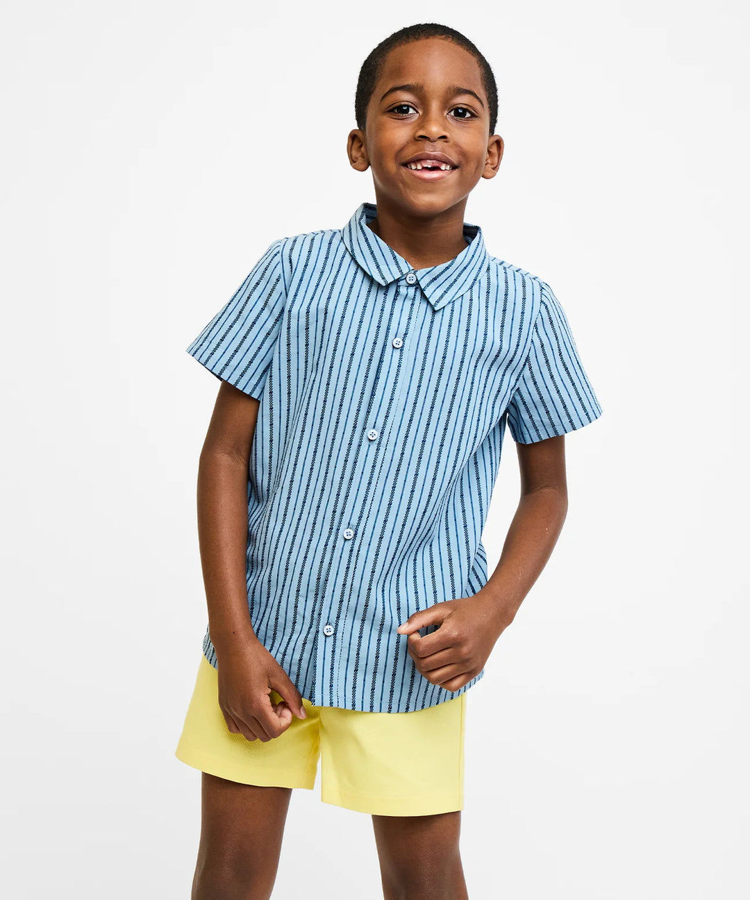 Jack Lee Shirt, Navy Ladder Stripe