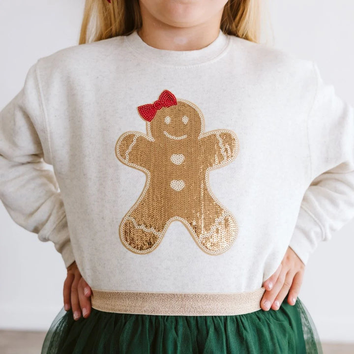 Gingerbread Sequin Christmas Sweatshirt