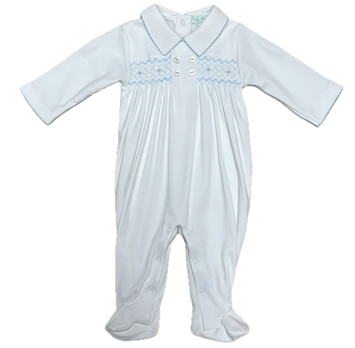 Celine and Tom Baby Boys Smocked Footie