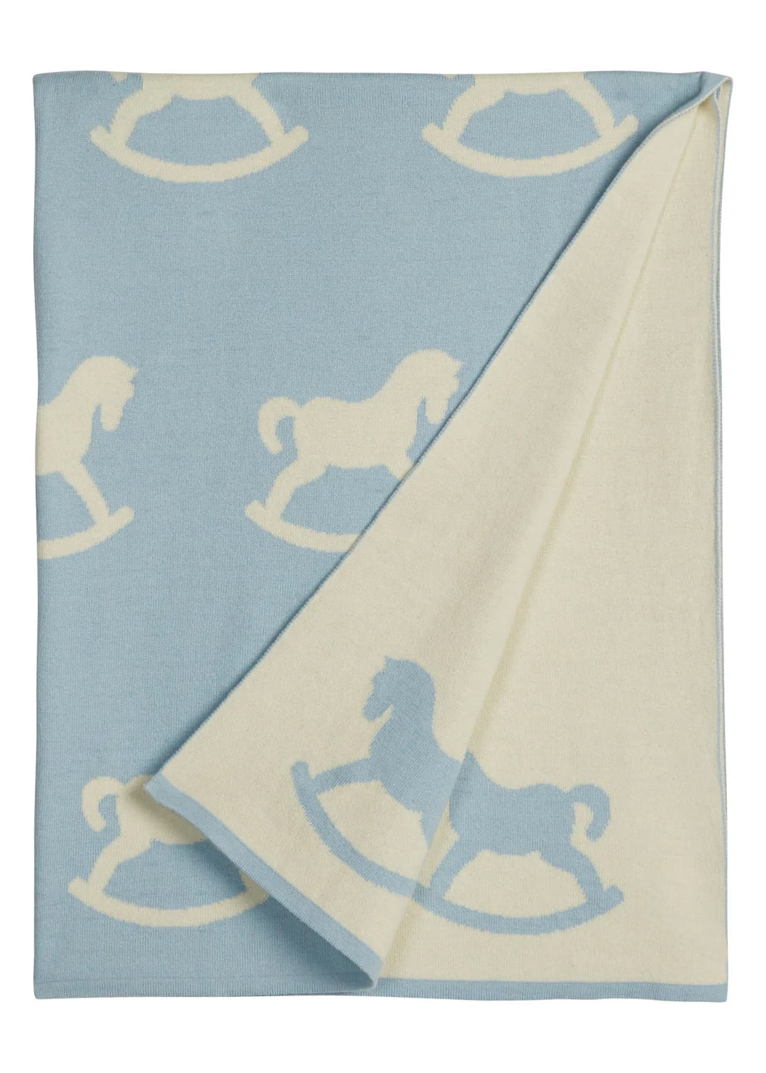 Nursery Blanket - Blue Rocking Horse