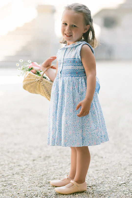 Olympe Floral Blue Dress