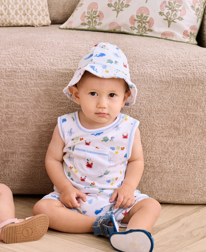 Ocean Antics Blue Sleeveless Playsuit