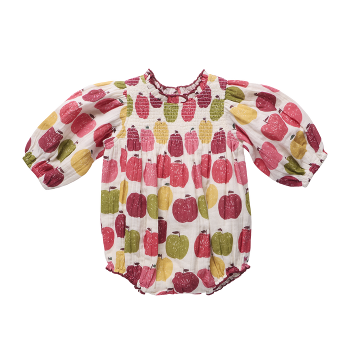 Stevie Puff Sleeve Bubble-Pink Delicious Apples